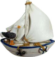 Sea gull and boat (magnet)