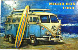Volkswagen Microbus 1963 3d metal poster