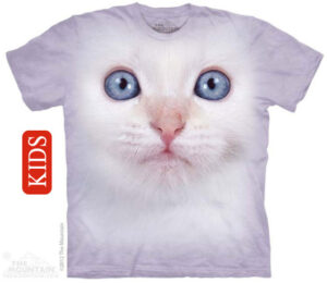 White Kitten Face Kids T-Shirt