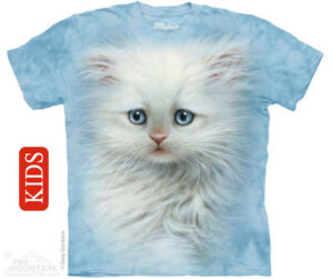 Fluffy White Kitten kids T-Shirt