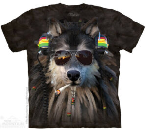 Rasta Wolf smoking T-Shirt