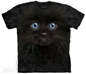Big Face Black Cat Kids T-Shirt
