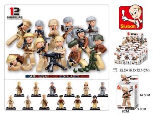 Sluban WWII minifigures soldiers 12pcs